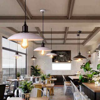ZOWALA - Industrial Black Dome Metal Dining Room Pendant Light Image - 2