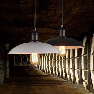 ZOWALA - Industrial Black Dome Metal Dining Room Pendant Light Image - 4