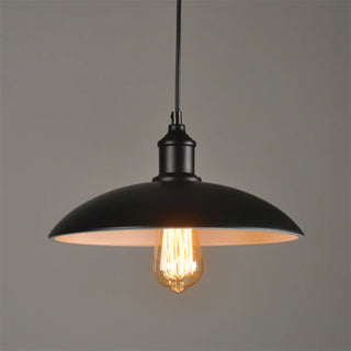 ZOWALA - Industrial Black Dome Metal Dining Room Pendant Light Image - 5