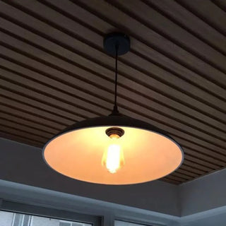 ZOWALA - Industrial Black Dome Metal Dining Room Pendant Light Image - 7