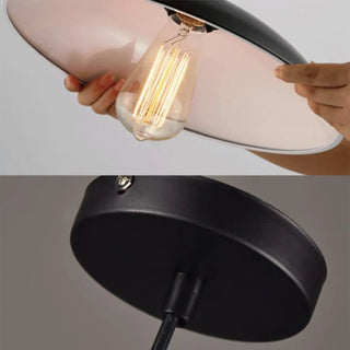 ZOWALA - Industrial Black Dome Metal Dining Room Pendant Light Image - 9