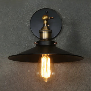 ZOWALA - Industrial Black Flared Shade Metal Exterior Wall Light Image - 11