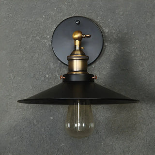 ZOWALA - Industrial Black Flared Shade Metal Exterior Wall Light Image - 12