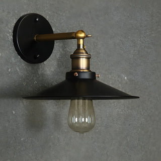 ZOWALA - Industrial Black Flared Shade Metal Exterior Wall Light Image - 13
