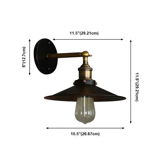 ZOWALA - Industrial Black Flared Shade Metal Exterior Wall Light Image - 18