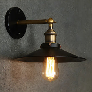 ZOWALA - Industrial Black Flared Shade Metal Exterior Wall Light Image - 2