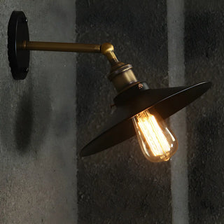ZOWALA - Industrial Black Flared Shade Metal Exterior Wall Light Image - 4