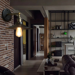 ZOWALA - Industrial Black Flared Shade Metal Exterior Wall Light Image - 5