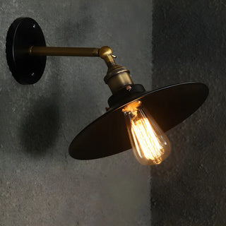 ZOWALA - Industrial Black Flared Shade Metal Exterior Wall Light Image - 7