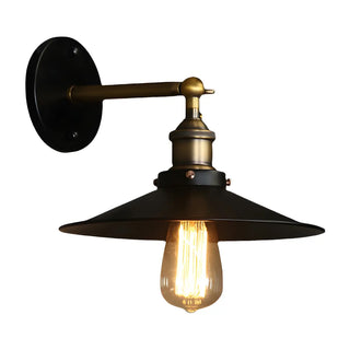 ZOWALA - Industrial Black Flared Shade Metal Exterior Wall Light Image - 8