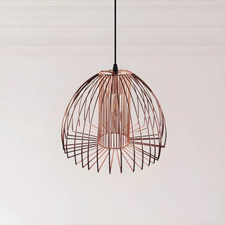ZOWALA - Industrial Frame Black Geometric Wire Cage Pendant Light Image - 4