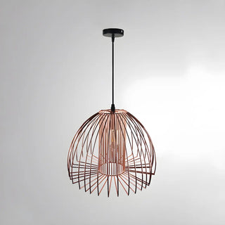 ZOWALA - Industrial Frame Black Geometric Wire Cage Pendant Light Image - 6
