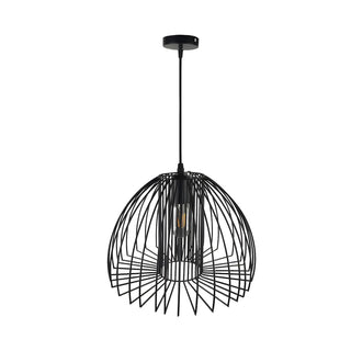 ZOWALA - Industrial Frame Black Geometric Wire Cage Pendant Light Image - 7