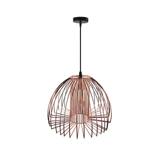 ZOWALA - Industrial Frame Black Geometric Wire Cage Pendant Light Image - 9