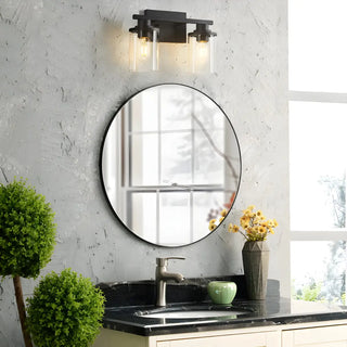 ZOWALA - Industrial Matte Black Glass Vanity Light Image - 1