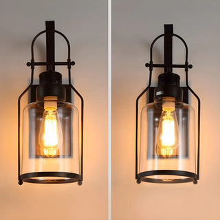 ZOWALA - Industrial Jar Glass Shade Black Small Decor Wall Light Image - 10