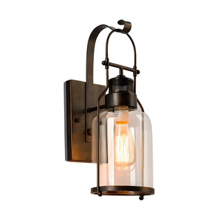 ZOWALA - Industrial Jar Glass Shade Black Small Decor Wall Light Image - 8