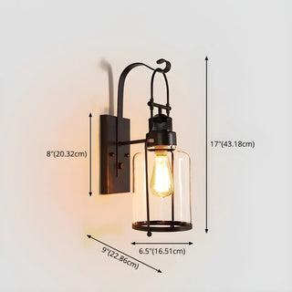 ZOWALA - Industrial Jar Glass Shade Black Small Decor Wall Light Image - 9