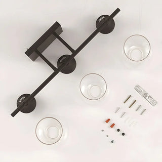 Industrial Black Clear Glass 3 Bulbs Wall Vanity Light Zawala Image - 7