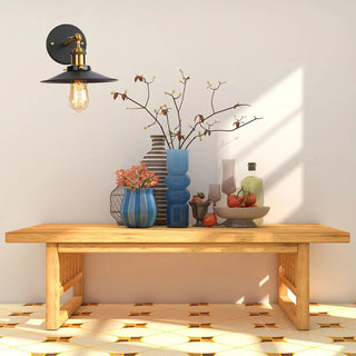 Industrial Black and Gold Cone Metal Wall Sconce Zawala Image - 1