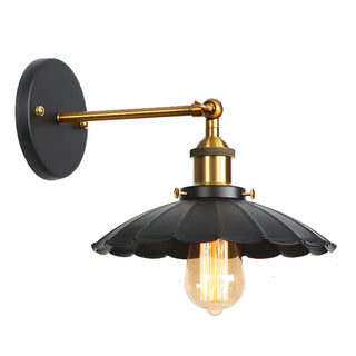 Industrial Black and Gold Cone Metal Wall Sconce Zawala Image - 10