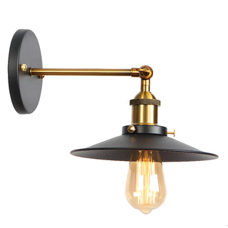 Industrial Black and Gold Cone Metal Wall Sconce Zawala Image - 12
