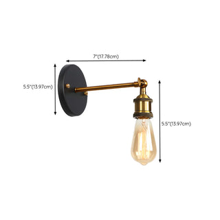 Industrial Black and Gold Cone Metal Wall Sconce Zawala #size