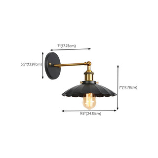 Industrial Black and Gold Cone Metal Wall Sconce Zawala Image - 16