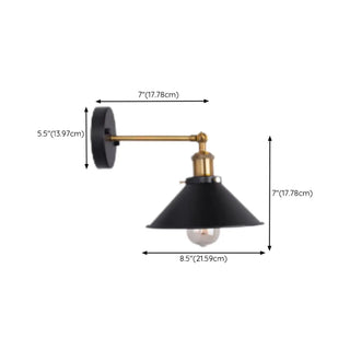Industrial Black and Gold Cone Metal Wall Sconce Zawala Image - 19