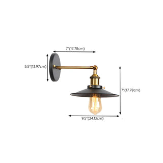 Industrial Black and Gold Cone Metal Wall Sconce Zawala Image - 20