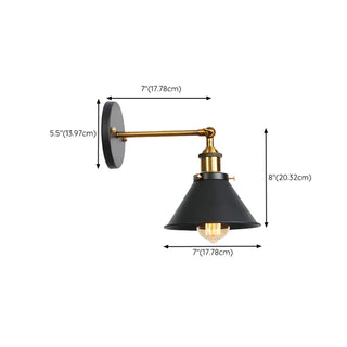 Industrial Black and Gold Cone Metal Wall Sconce Zawala Image - 21