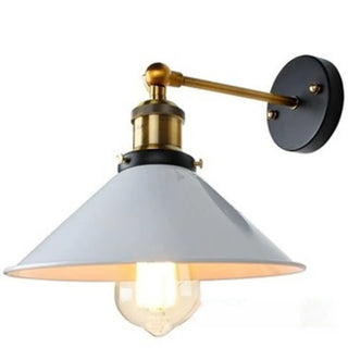 Industrial Black and Gold Cone Metal Wall Sconce Zawala Image - 9