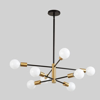 ZOWALA - Industrial Sputnik Metal Black Living Room Large Chandelier Image - 10