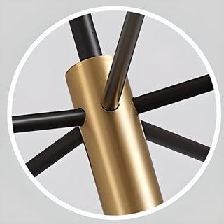 ZOWALA - Industrial Sputnik Metal Black Living Room Large Chandelier Image - 13