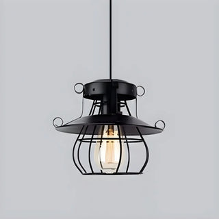 ZOWALA - Industrial Black Metal Geometric Living Room Pendant Light Image - 10