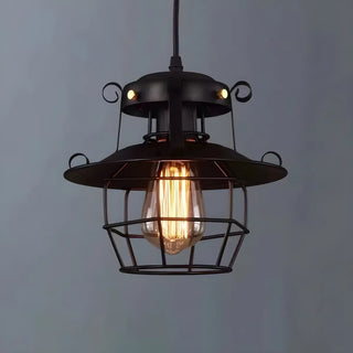 ZOWALA - Industrial Black Metal Geometric Living Room Pendant Light Image - 12