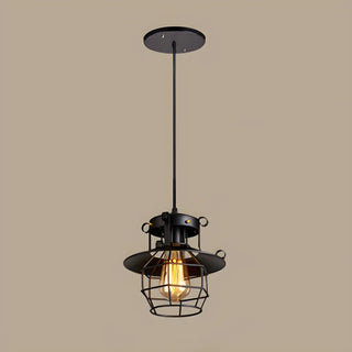 ZOWALA - Industrial Black Metal Geometric Living Room Pendant Light Image - 13