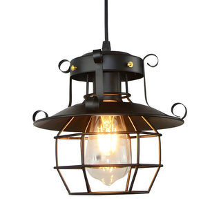 ZOWALA - Industrial Black Metal Geometric Living Room Pendant Light Image - 14