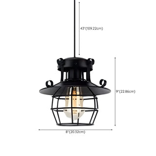 ZOWALA - Industrial Black Metal Geometric Living Room Pendant Light #size