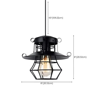 ZOWALA - Industrial Black Metal Geometric Living Room Pendant Light Image - 16