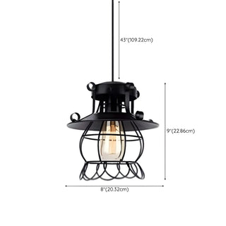 ZOWALA - Industrial Black Metal Geometric Living Room Pendant Light Image - 17