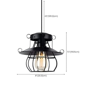 ZOWALA - Industrial Black Metal Geometric Living Room Pendant Light Image - 18