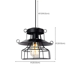 ZOWALA - Industrial Black Metal Geometric Living Room Pendant Light Image - 19