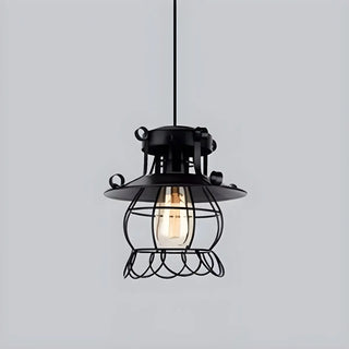 ZOWALA - Industrial Black Metal Geometric Living Room Pendant Light Image - 6