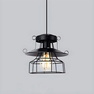 ZOWALA - Industrial Black Metal Geometric Living Room Pendant Light Image - 7
