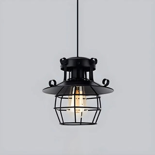 ZOWALA - Industrial Black Metal Geometric Living Room Pendant Light Image - 8