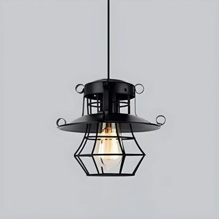 ZOWALA - Industrial Black Metal Geometric Living Room Pendant Light Image - 9