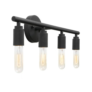 Industrial 4-Light Black Cylinder LED Vanity Light Zawala Image - 11