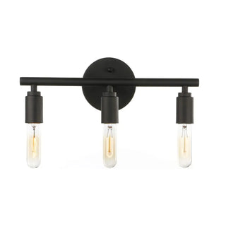 Industrial 4-Light Black Cylinder LED Vanity Light Zawala Image - 5