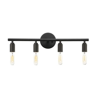 Industrial 4-Light Black Cylinder LED Vanity Light Zawala Image - 6